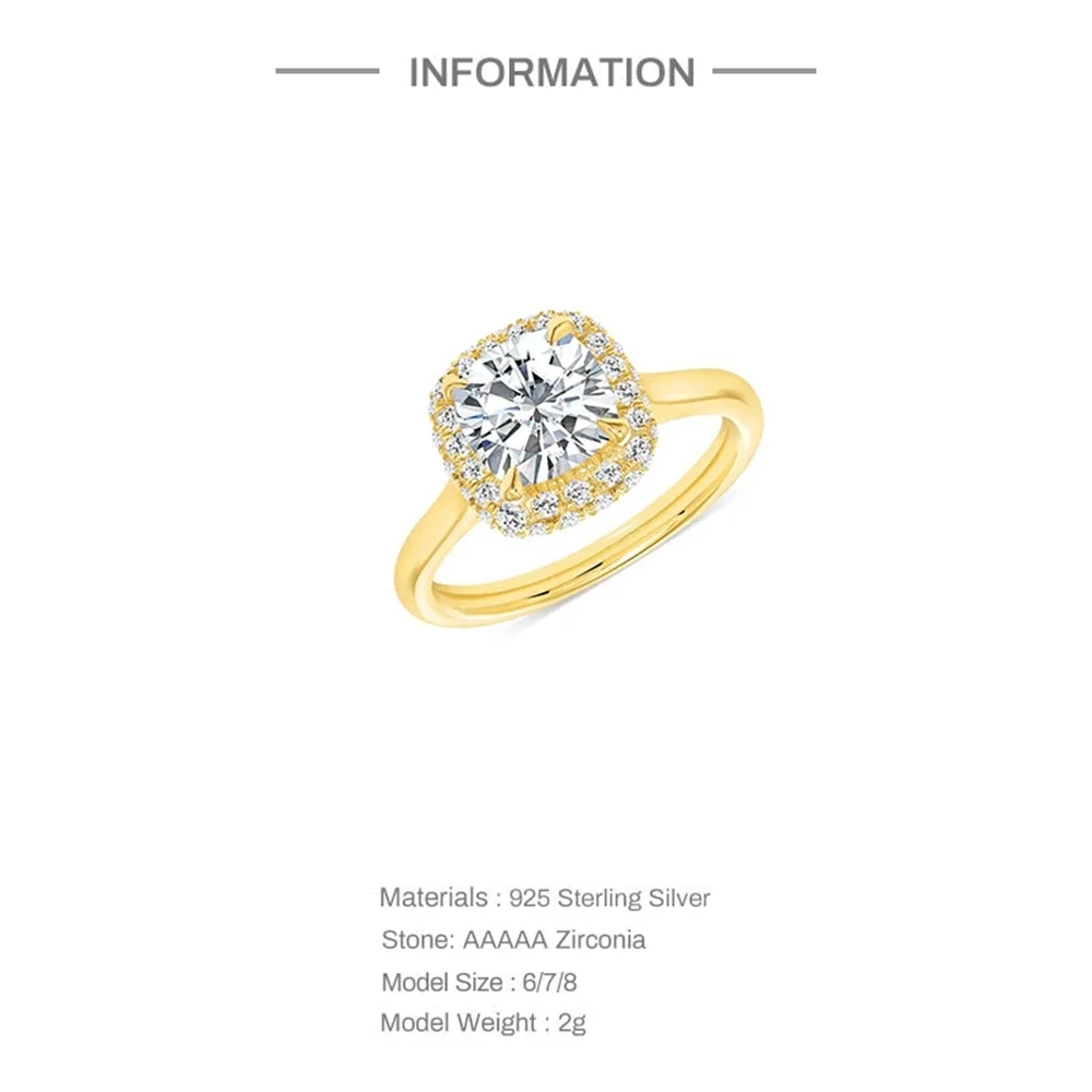 VAL Великолепное квадратное женское кольцо с блестящими микро-паве и кристаллами