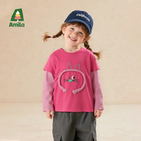 Детский топ Amila с котом, хлопок