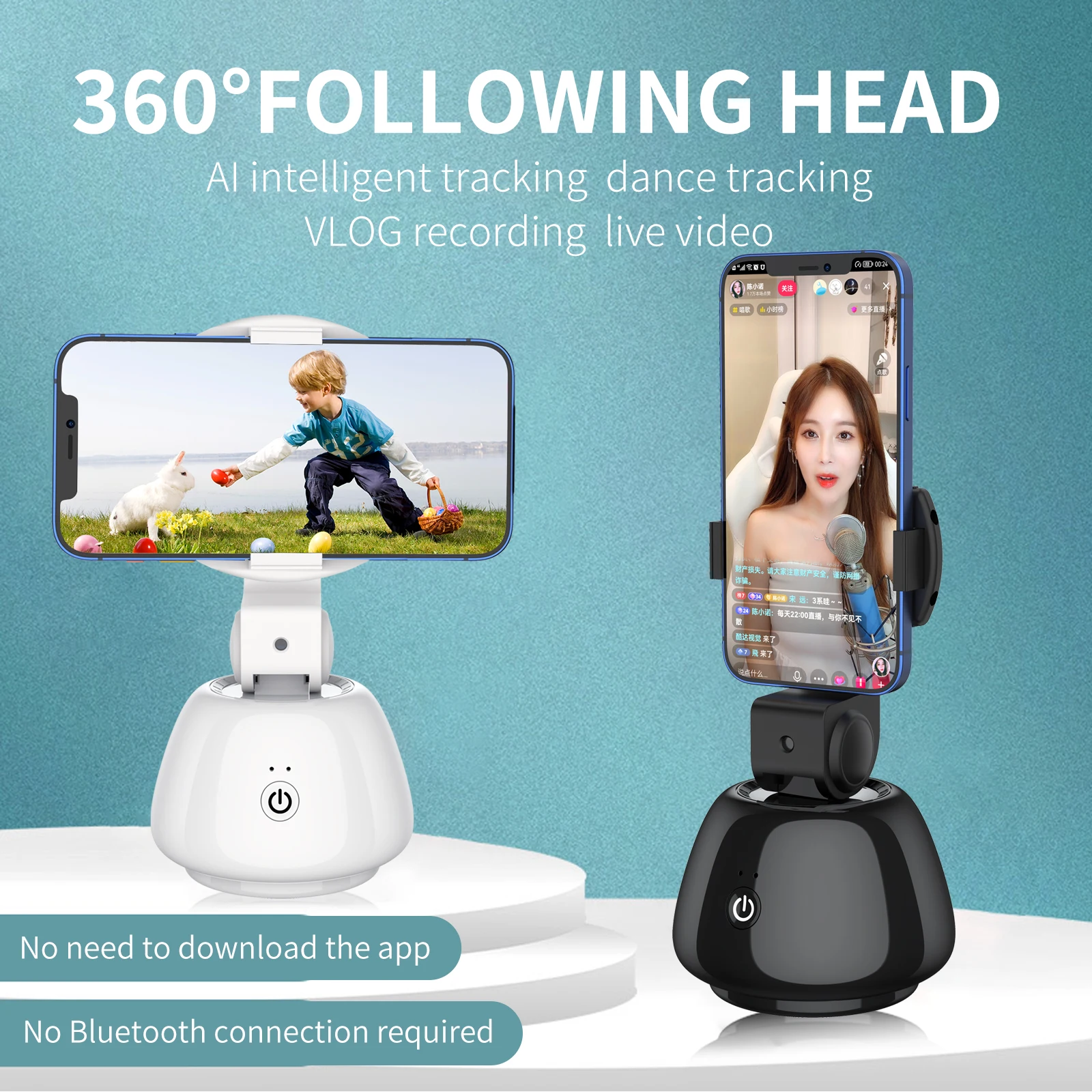 

Auto Face Tracking Phone selfie stick Smart 360°rotation holder Vlog Live Gimbal Stabilizer AI Follow-Up video Tripod for mobile