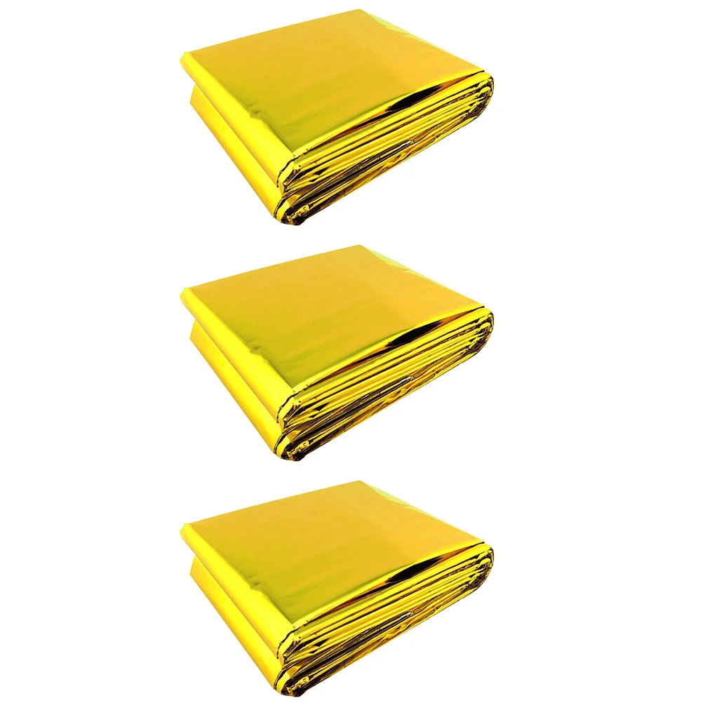 

3 Pcs Aluminum Foil Emergency Blanket Blankets First Aid Safety Emergency Blankets Survival Space