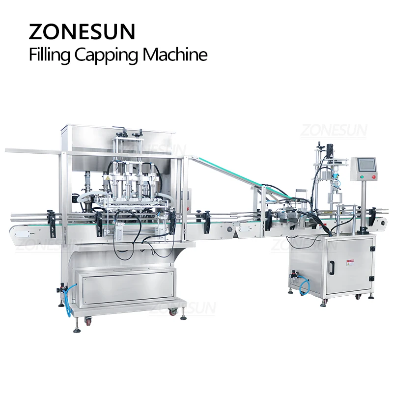 ZONESUN ZS-FAL180A9 Automatic Customized Filling and Capping Machine for Screwing Irregular Bottle Pineapple-Shaped Packing Line