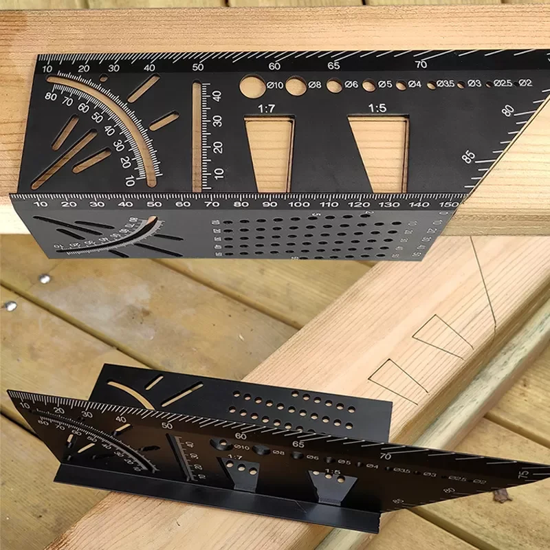

New Multifunctional Angle Ruler 45 90 Degree Aluminum Alloy Accurate Woodworking Square Angle Ruler Marking Gauge Carpenter Tool