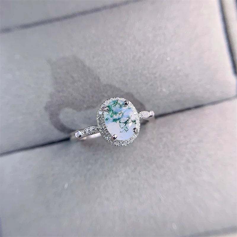 Женское ювелирное изделие из серебра 925 пробы с натуральным Мохом | Украшения и