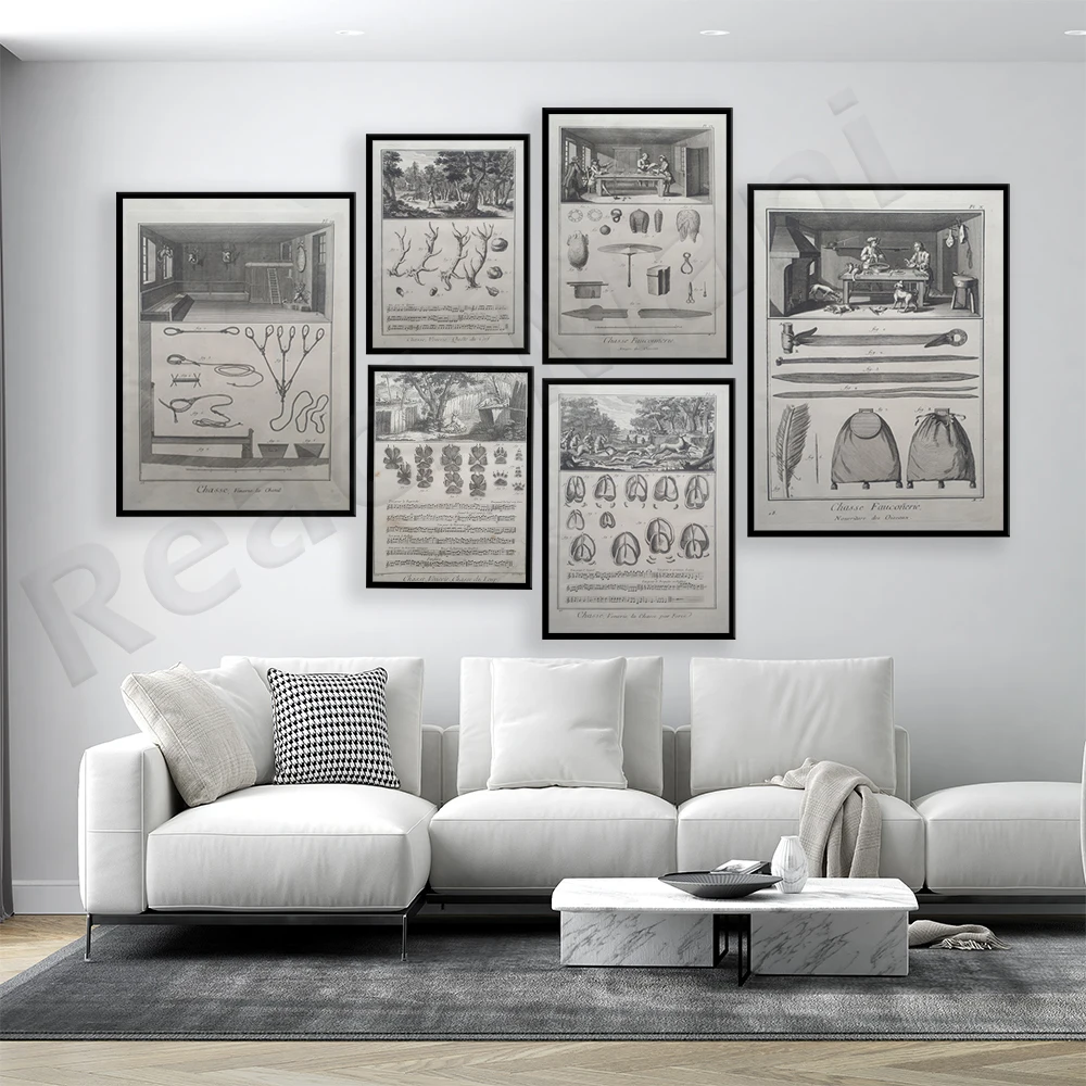 

Охота, вольер, кабан, охота, птицы, сокол птица еды, Дидерот алэмберт энциклопедия винтажный холст печать плакат