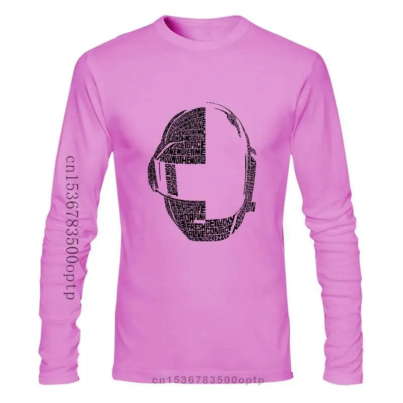 Мужская одежда мужская футболка недорогая забавная модная Daft Punk Lyrcs с силуэтом