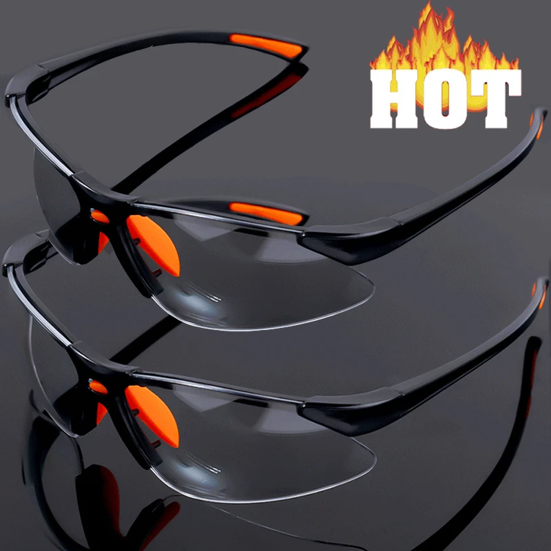 

2Pcs Clear Factory Lab Work Safety Eye Protective Glasses Anti-impact Wind Dust Proof Goggles Anti Blue Light Glasses