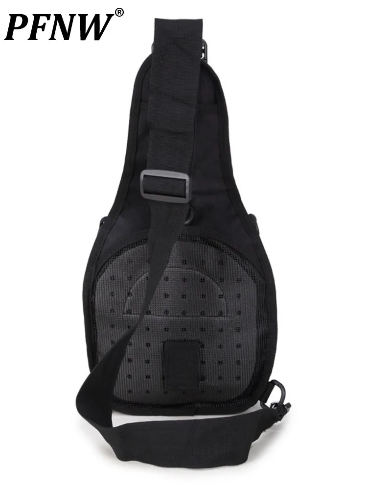 PFNW Tactical Multifunctional Storage Bag Men's Hihg Street Trend Dark Shoulder Messenger Bag Black Short Trip Messenger Bag