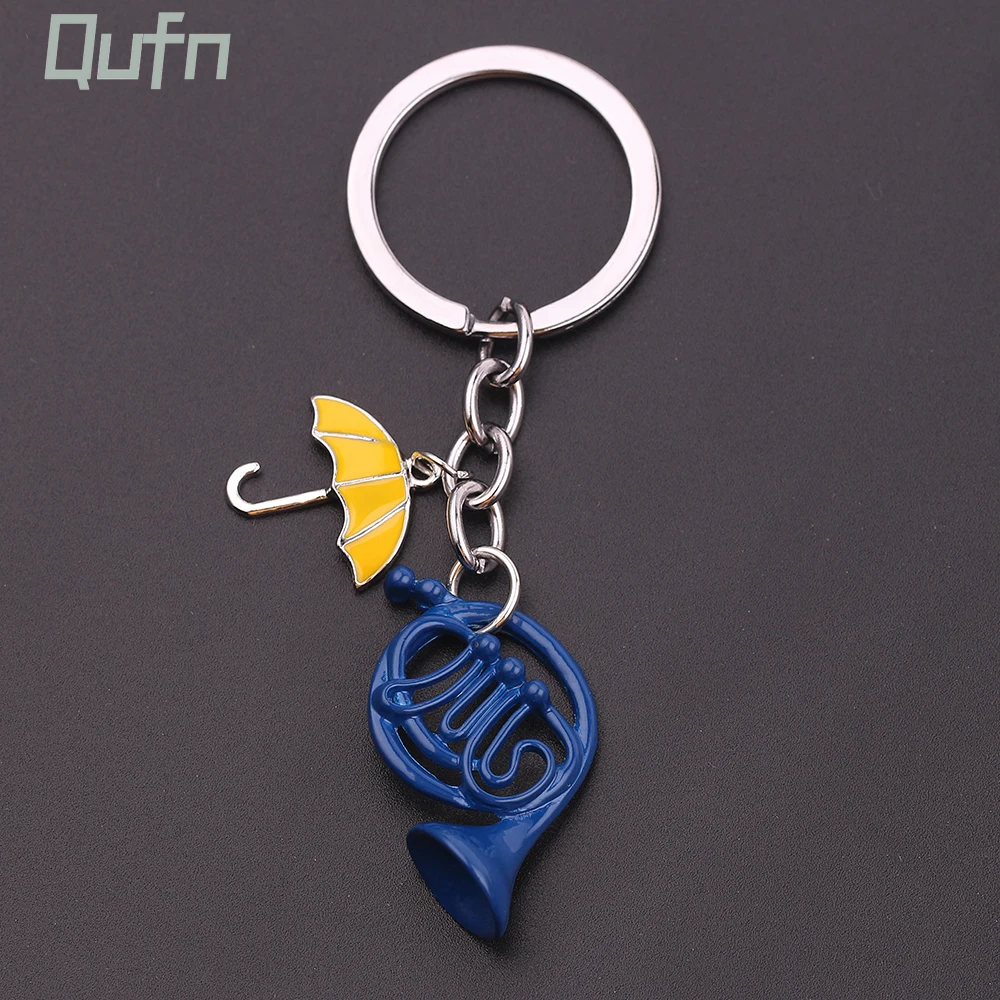 

Tv Series How I Met Your Mother Key Chain Enamel Blue Horn Umbrella Pendant Keychains Women Men Key Holder Keyring Gifts Jewelry