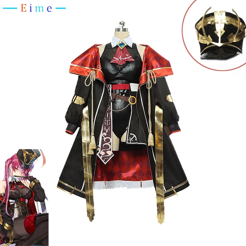 

Houshou Marine Cosplay Costume Hololive Vtuber Yutuber Cosplay Women Sexy Party Suit With Hat Halloween Uniforms Custom Made