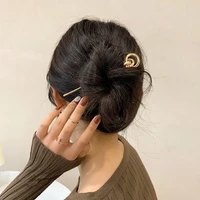 2022 new koren hair hairpins for women gold fork disk barrette clip hair sticks one character wedding headwear hair accessories