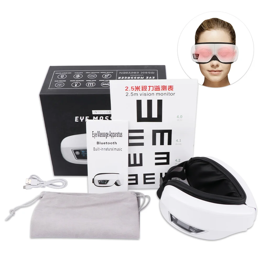 Eye Massager 6D Smart Airbag Vibration Eye Care Instrument Hot Compress Bluetooth Eye Massage Glasses Fatigue Pouch & Wrinkle images - 6