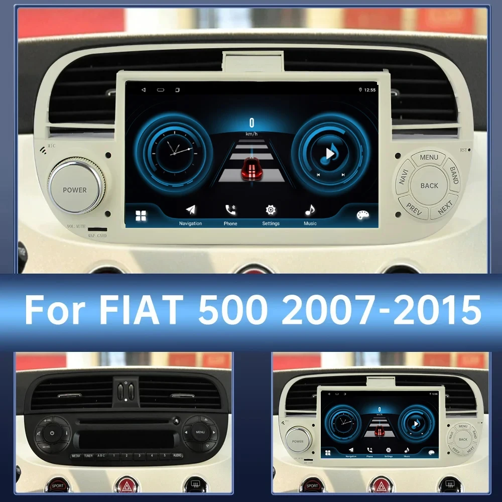 7 "для FIAT 500 Abarth 2007-2015 5G IPS видеоплеер Android авто радио GPS навигация Мультимедиа