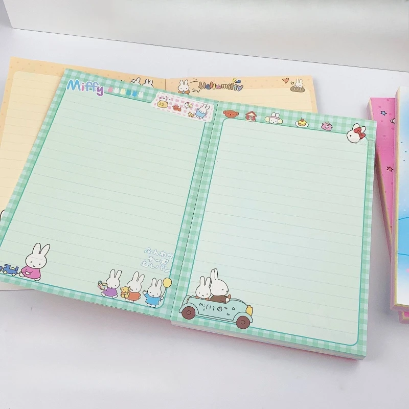 Фото Мультяшный блокнот Kawaii Miffy в новом стиле, формат А5, для студентов, с красочными страницами, утолщенный, практичный подарок для друзей №2