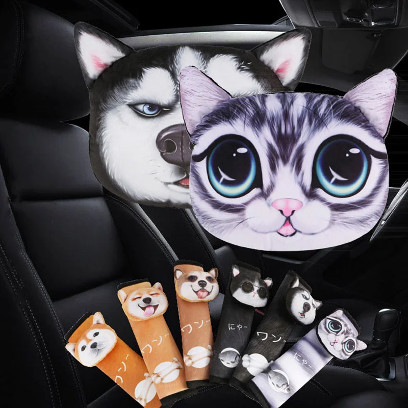 

Car Accessories Cervical Neck Pillow Interesting Pillows Soft Breathable Neck Cushion Travel 3D Animal Headrest Shoulder Pad