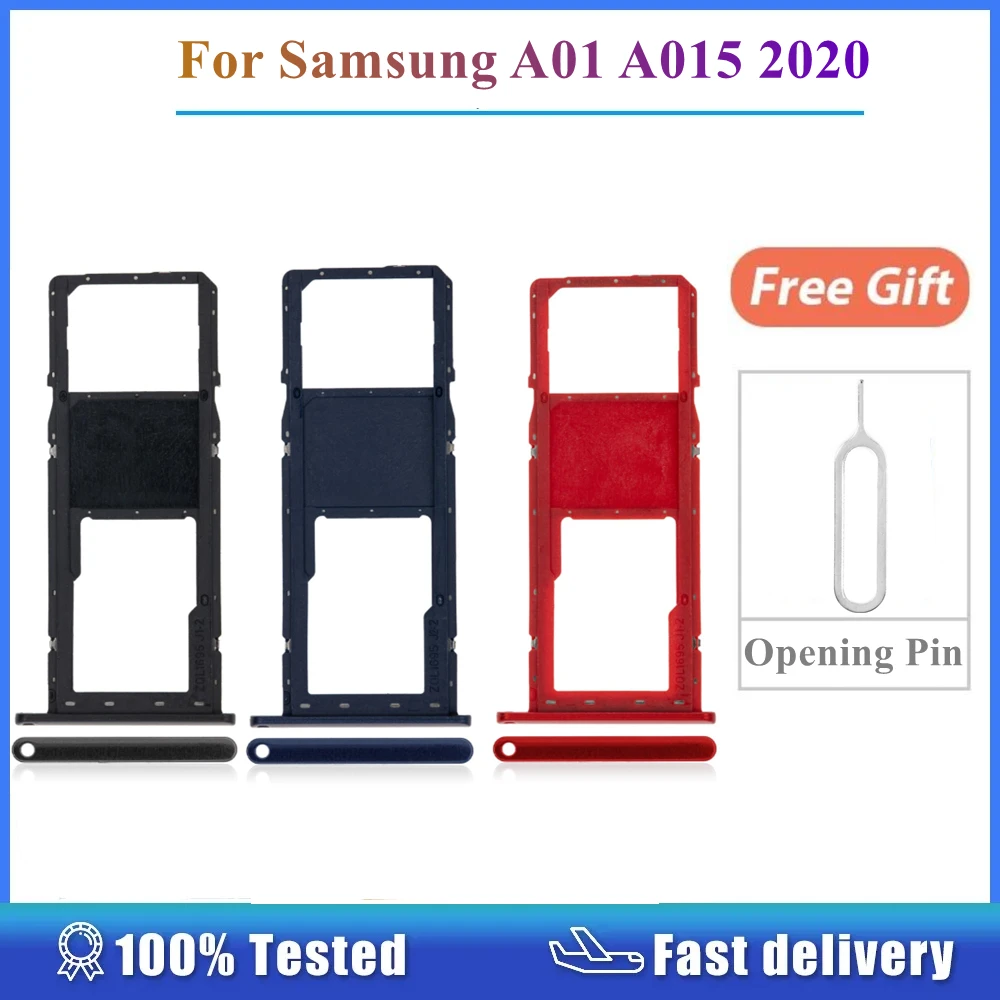 

For Samsung Galaxy A01 A015 2020 Phone Card Holder Slot Single Sim Tray With Eject Pin Tool Replacement Parts