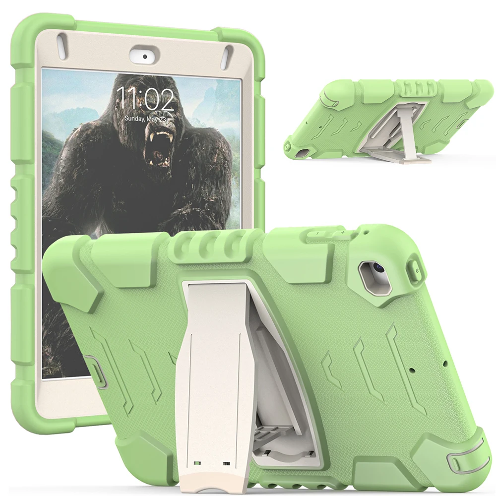 

For Apple iPad Mini 4 5 2019 A1538 A1550 A2133 A2124 A2126 Case Kids Safe Armor Shockproof PC Silicon Hybrid Stand Tablet Cover