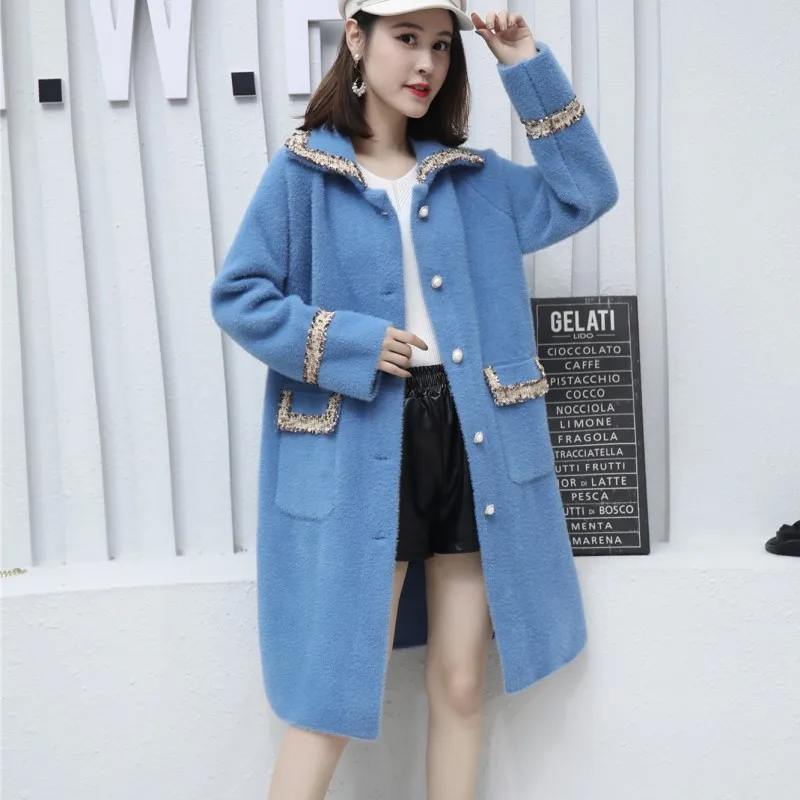 

Зимнее пальто средней длины с подкладкой и отворотом, кардиган для отдыха на открытом воздухе, женская одежда, новинка 2022, Лидер продаж, высо...