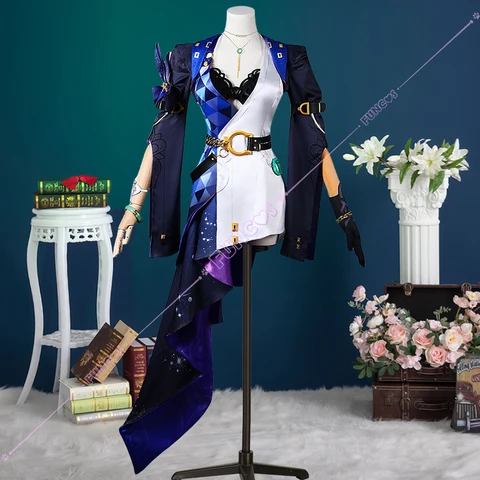 Honkai звезда рельс десять камней нефритовый костюм для косплея парик шляпа Униформа Нефритовая платформа Серьги Браслет перчатки аксессуары