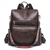 2022 soft leather backpack fashion large back packs bag for women casual travel womens back bag brand anti theft backpack woman