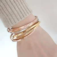 cuff bracelet bangle for women stainless steel openable bracelet couplecharm handchain woman stacked layered jewelry