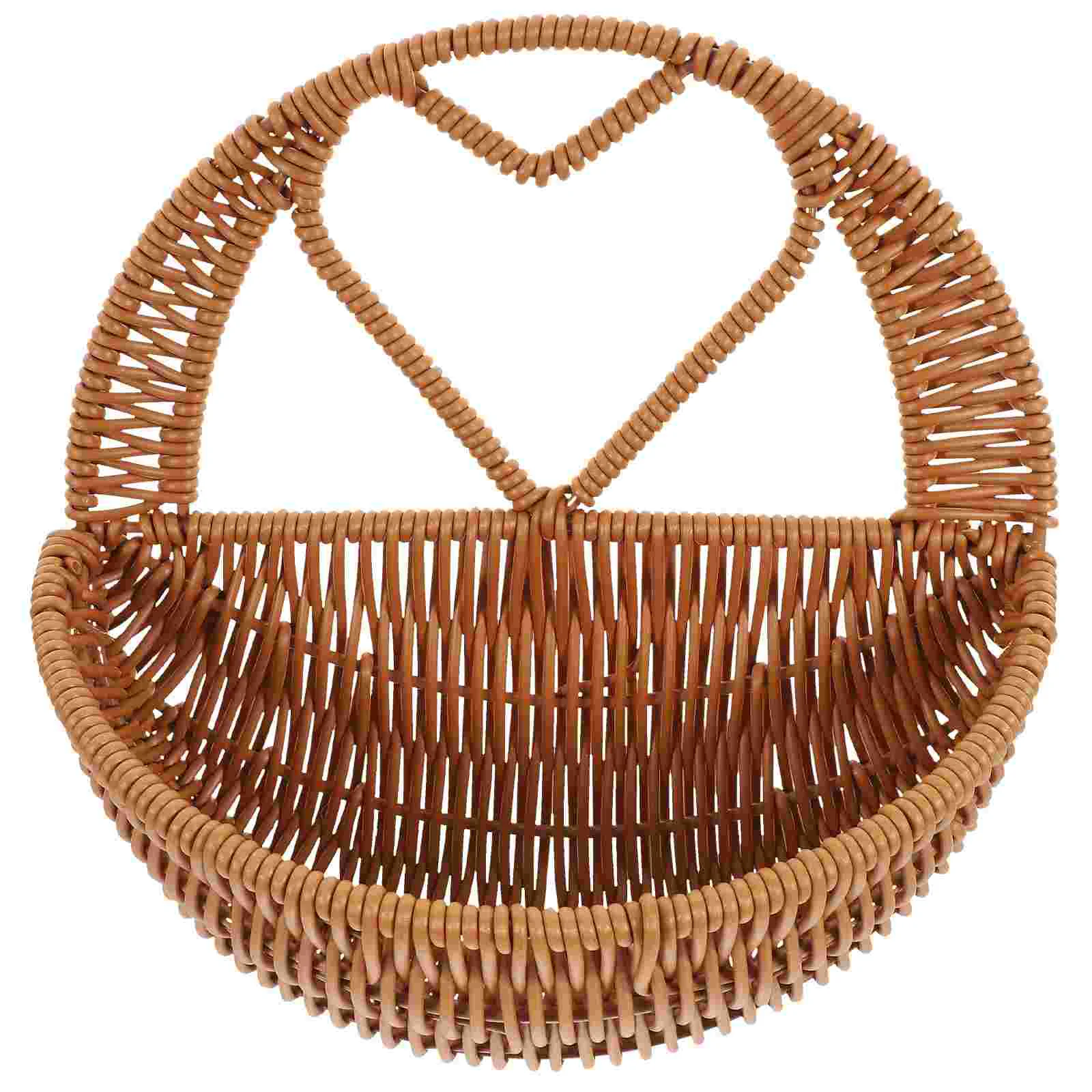 

Storage Basket Flower Pots Semicircle Small Hanging Baskets Plants Iron Frame Woven Hamper