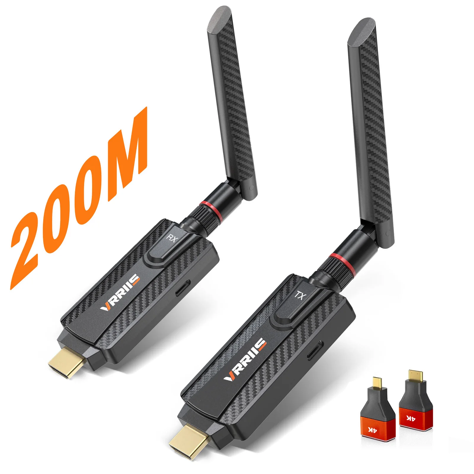 Фото 5G 200M Беспроводной HDMI-удлинитель Видеопередатчик и приемник Тип C Адаптер Экран Поделиться Телефон Камера Ноутбук ПК к ТВ Монитор №2