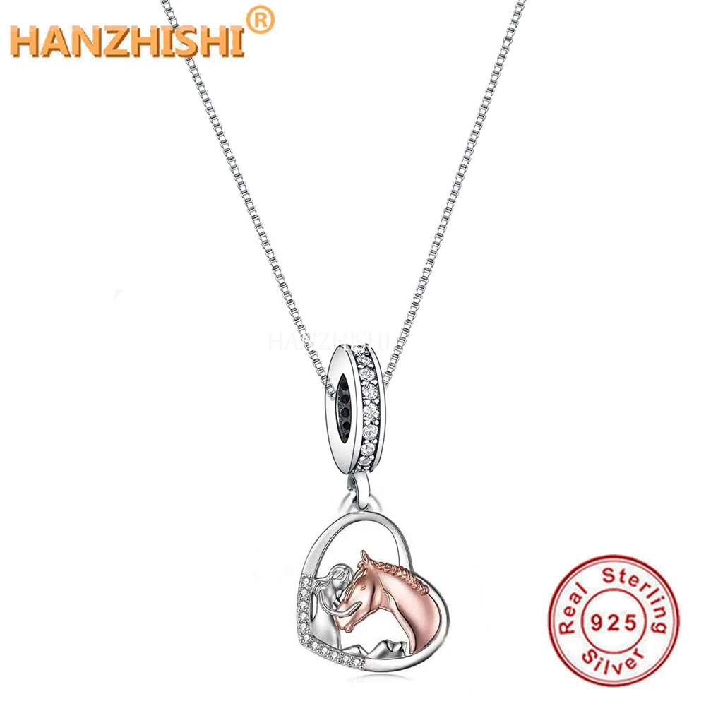 

Horse Pendant Necklace Jewelry 925 Sterling Silver Girls Embrace Horse Pendant Gift for Women Girls Wife Girlfriend Sister