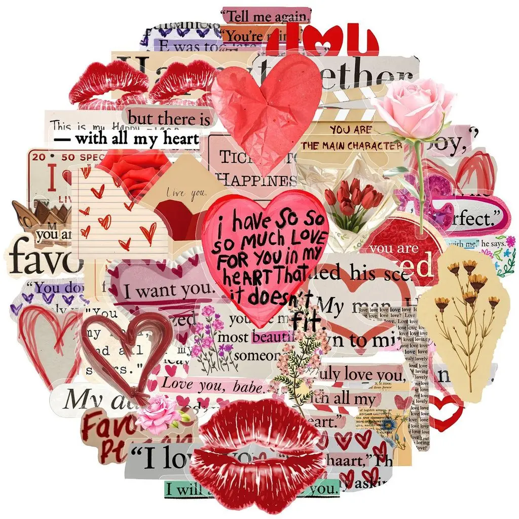 

50 шт. Пет-наклейки для Дня Святого Валентина