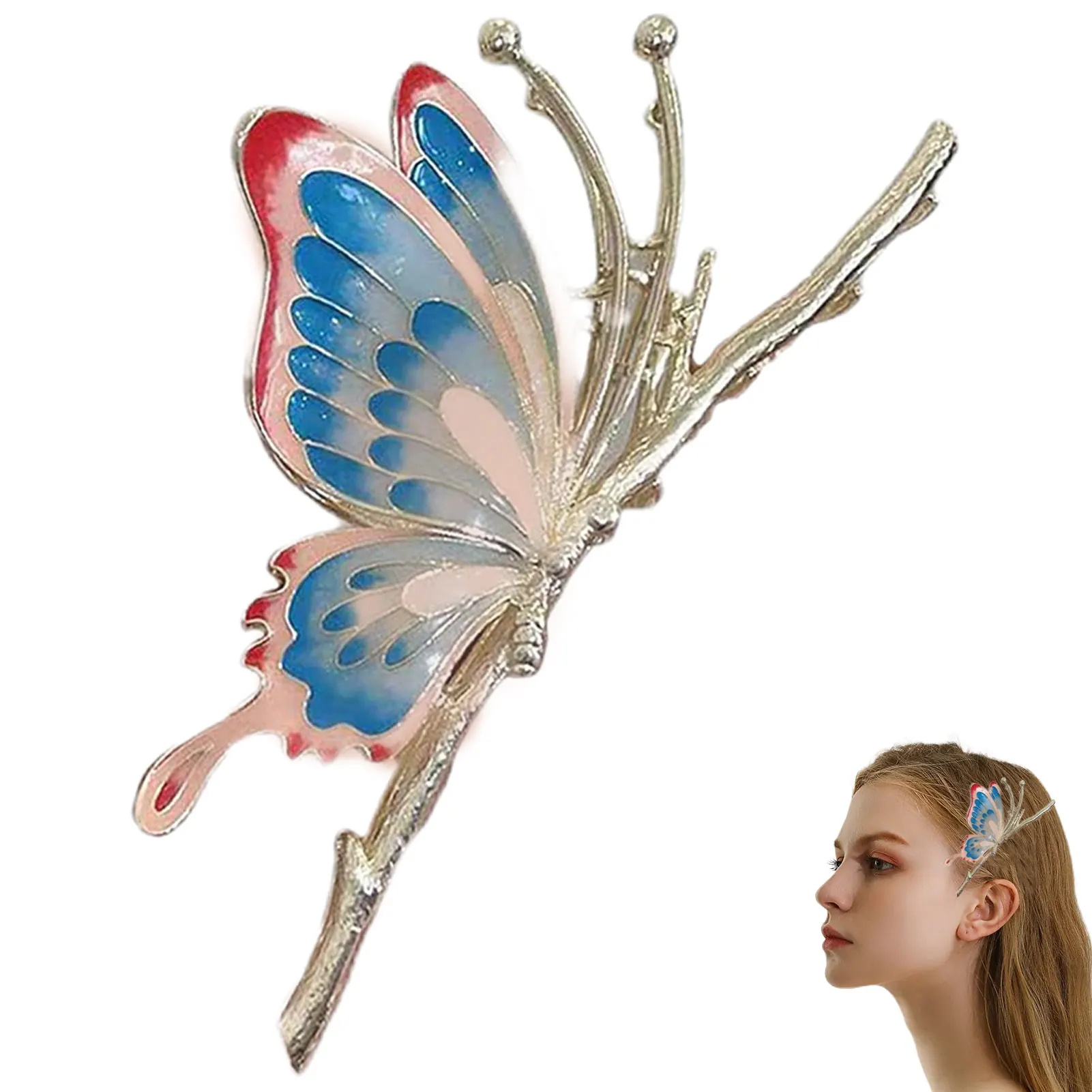 

Женские заколки для волос Красочные бабочки металлическая заколка для волос заколки для волос толстые аксессуары для волос для женщин и девушек