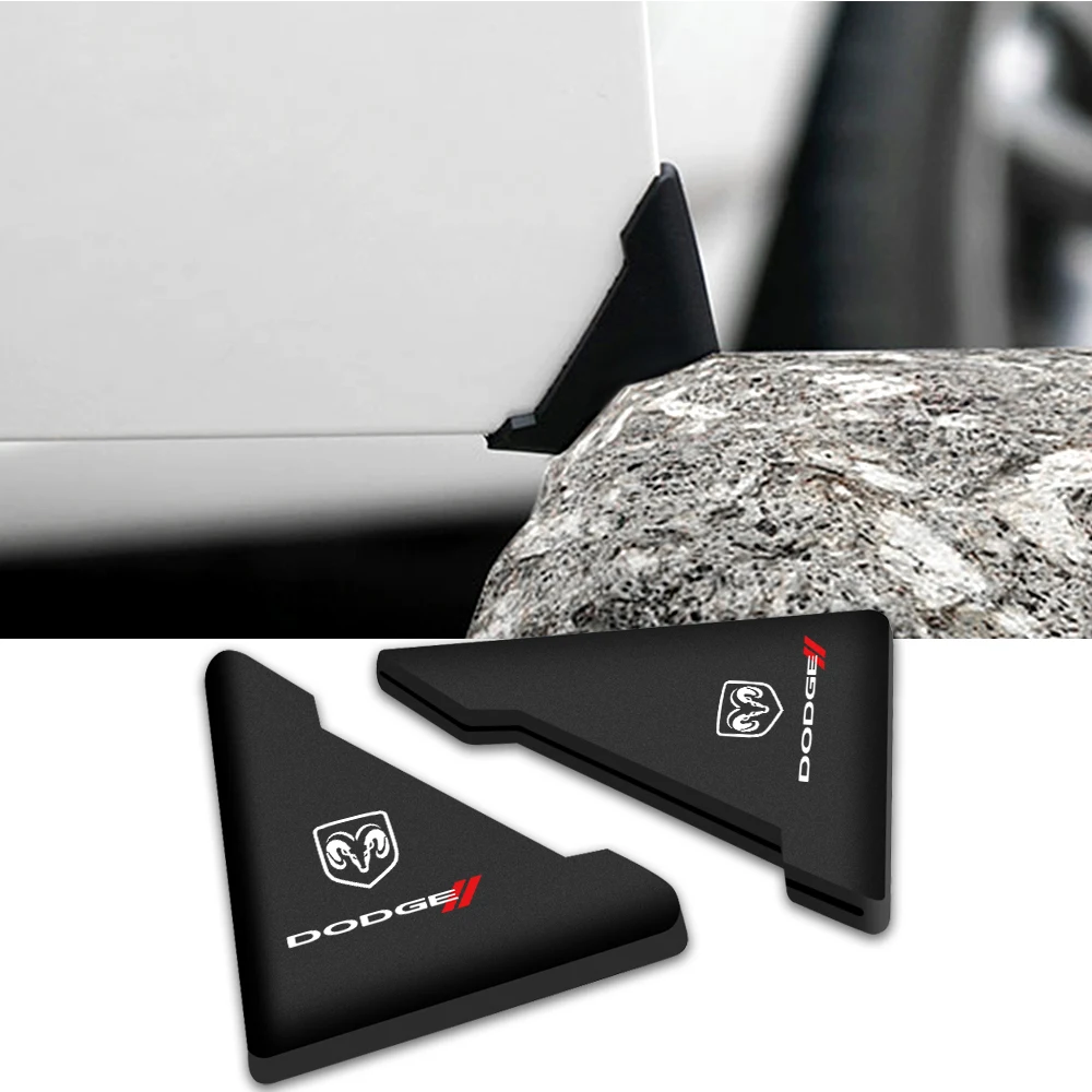 

2pcs Silicone Car Door Corner Scratch Protector Cover Crash Bumper Accessories For Dodge Journey Challenger Ram 1500 Caliber etc
