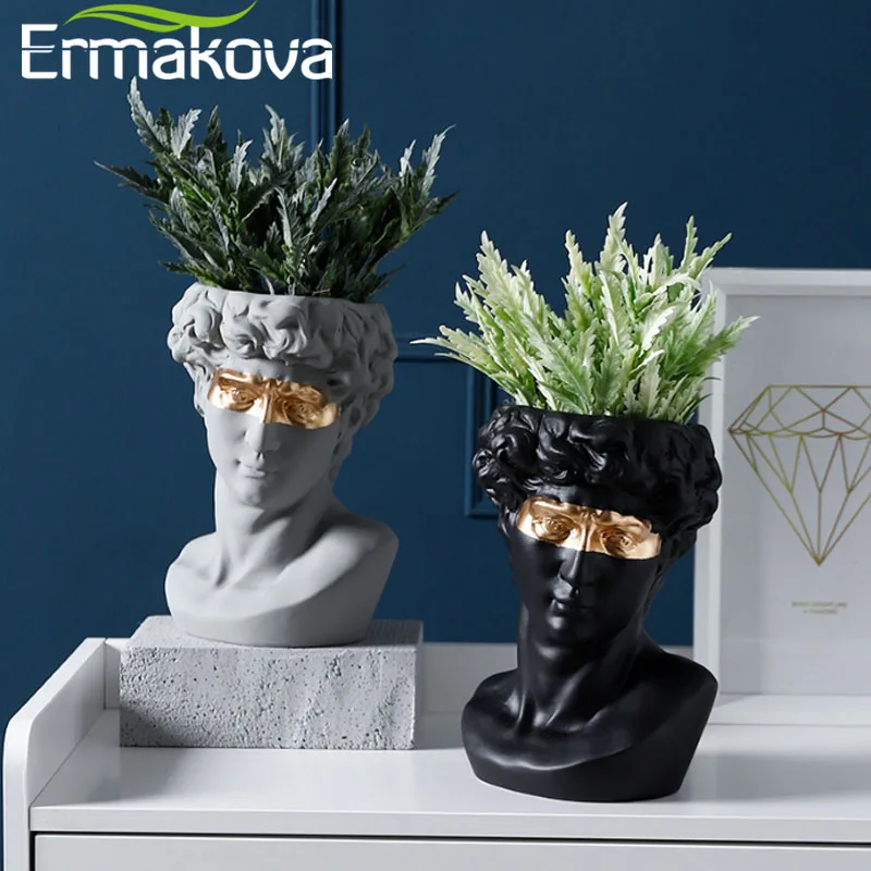 Эрмакова Скандинавский стиль Творческая ваза с портретом человека Декоративные украшения из смолы Девушка Дэвид Домашний декор аксессуары на.