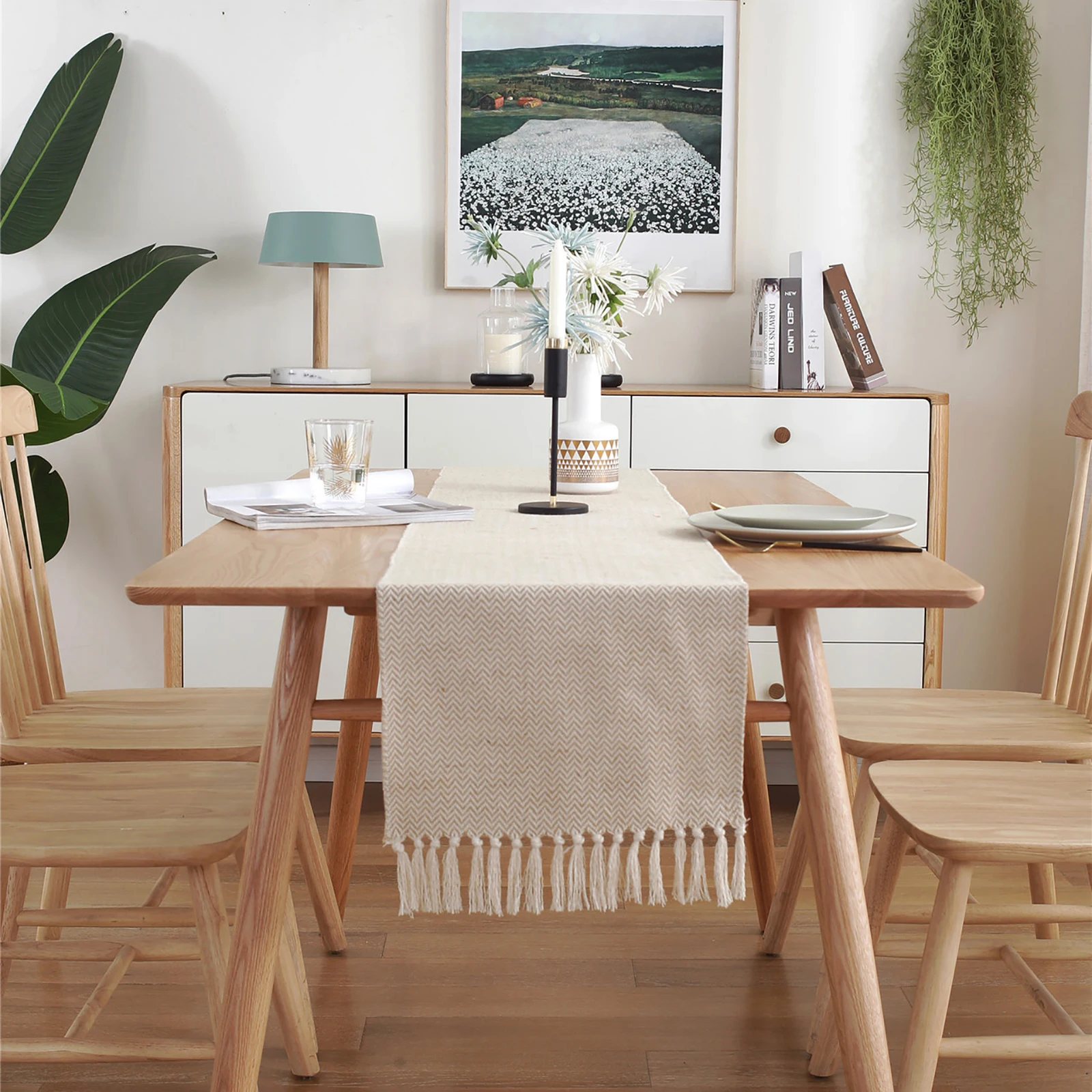 

Handmade Weave Table Runner Nordic Style Tablecloth Table Cover Tablecloth Accessories for Home Wedding Event Party Supplies