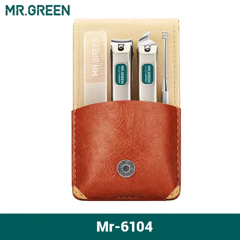 Портативный маникюрный набор MR.GREEN, набор для педикюра, кусачки для ногтей из нержавеющей стали, дорожный футляр для ухода за волосами, подарочная коробка, набор ножниц для ногтей