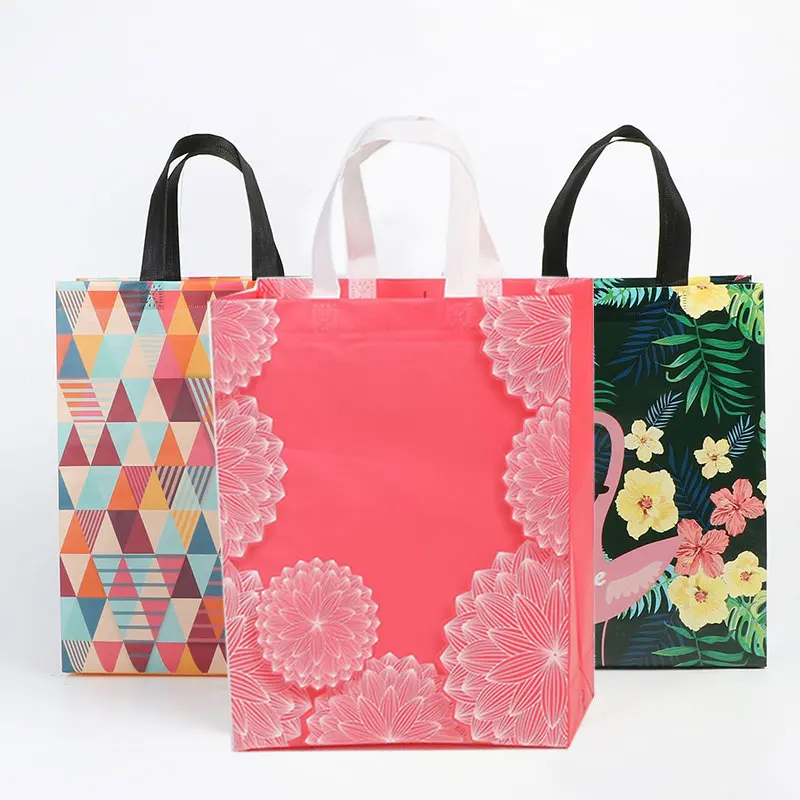 Eco Shopping Bag Pouch Travel Flamingo Printing Non-woven Fabric Folding Bag Capacity Shopping Totes images - 6