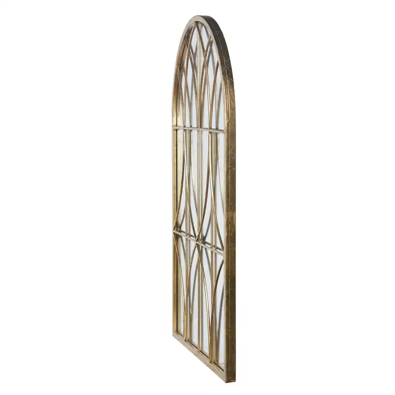 

Farmhouse - Metal Window Pane Wall Mirror - Gold