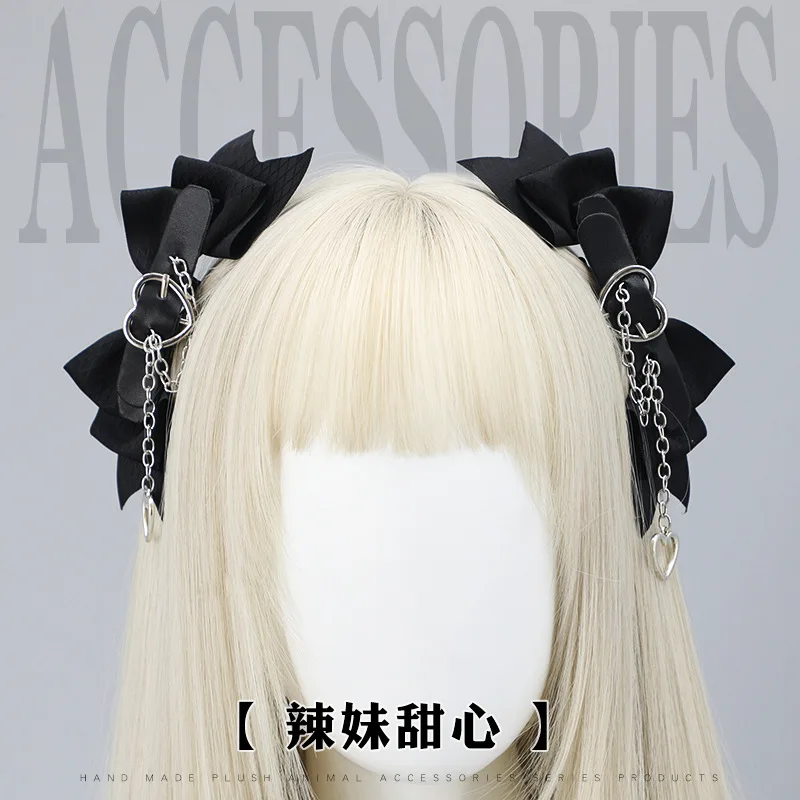 

Kawaiii Lolita Headband JK Girl Lolita Headdress Lolita Hair Accessories Lolita Headband with Love Heart Hair Hoop Headwear