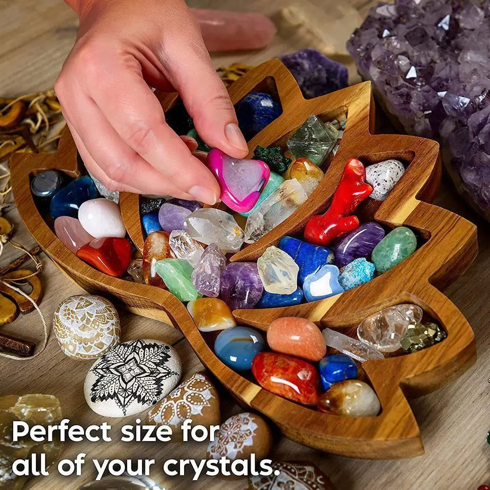 

Shape Tray Display Storage Box Wooden Crystal Tray Decor Women Table Jewelry Home Tray Ornament Display X7n9