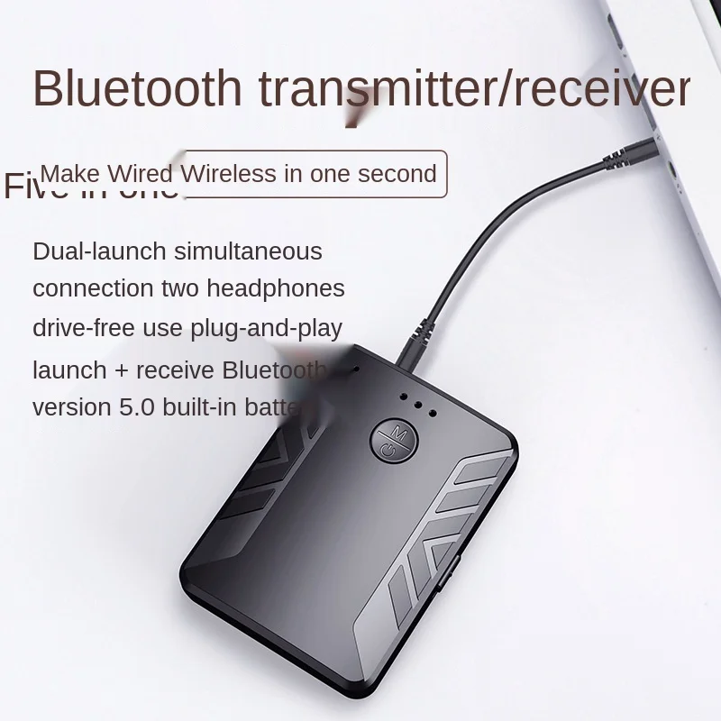 

Bluetooth 5.0 Audio Transmitter Receiver Pair with TWO Headphones Stereo 3.5mm AUX RCA Wireless Adapter for TV PC Car Speaker