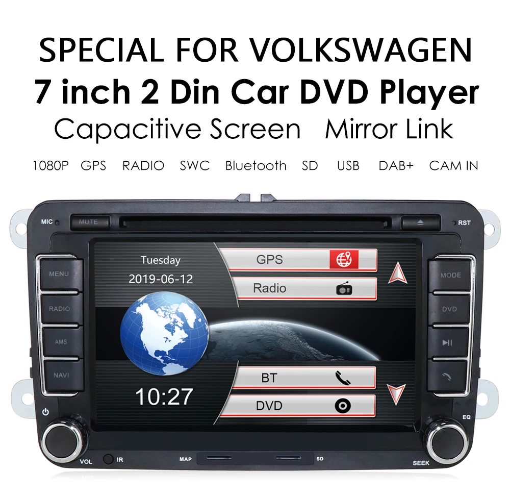 2 Din Car Multimedia player Auto radio GPS For VW Golf 5 Passat b6 for SEAT Leon Tiguan for Skoda Octavia for POLO SWC RDS
