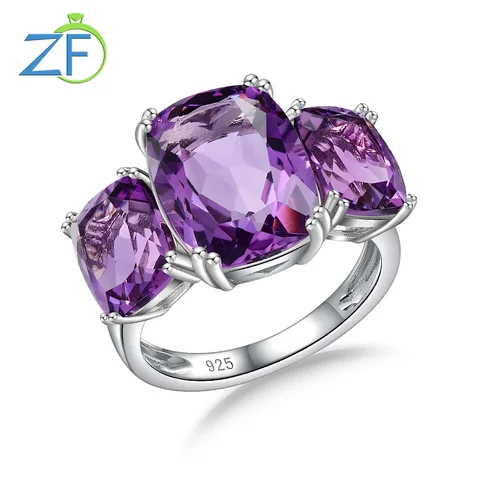 GZ ZONGFA из чистого серебра 925 пробы, натуральный небесно-голубой топаз 12,9 карата, классические кольца для женщин, свадебные ювелирные украшения для помолвки