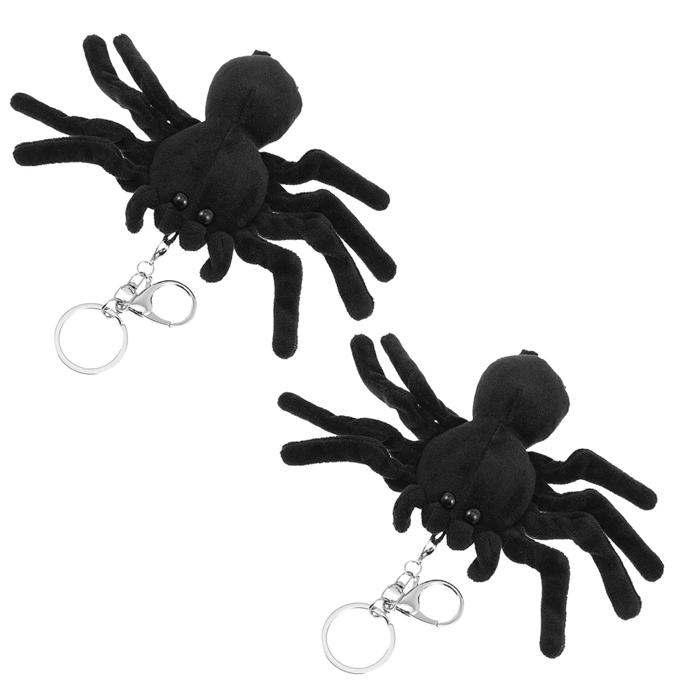 

2Pcs Keyring Plush Decorative Hanging Spider Keychain Spider Keychain Spider Keyring