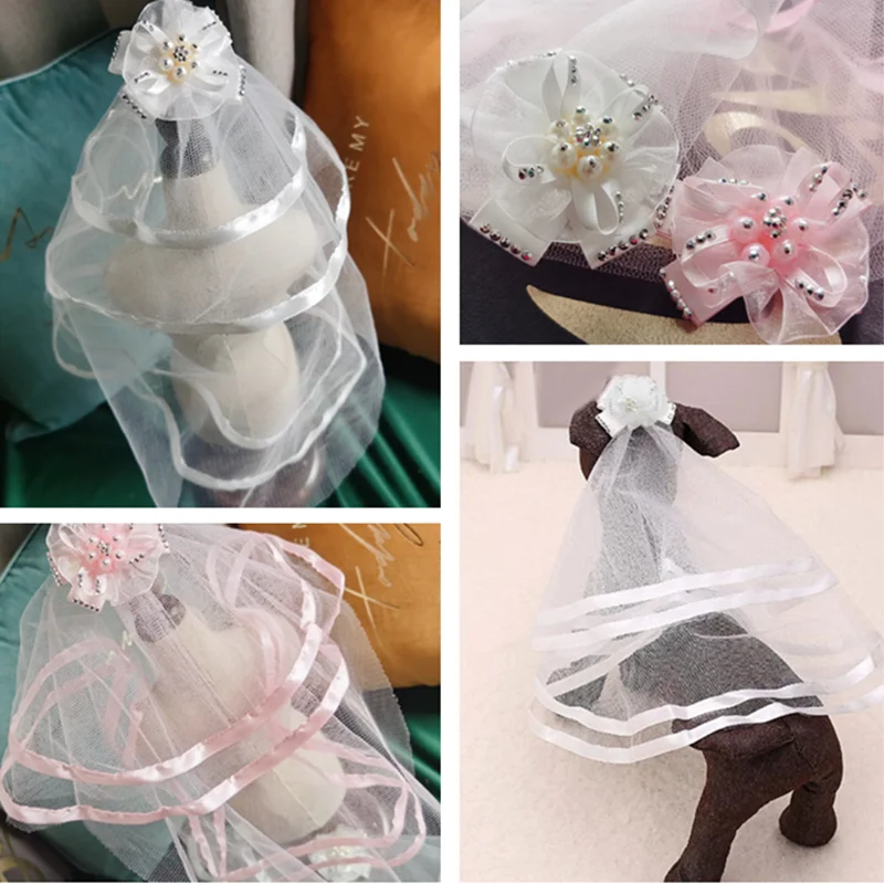

Pet Wedding Veil Bridal Costume Boutique Classic Pet Wedding Decoration Tools Puppy Cat Pets Wedding Dress Accessories