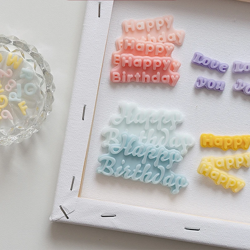 

Happy Birthday Love You Alphabet Number Mold Collection Scented Candle DIY Making Cake Chocolate Moulds Kitchen Baking Supplies