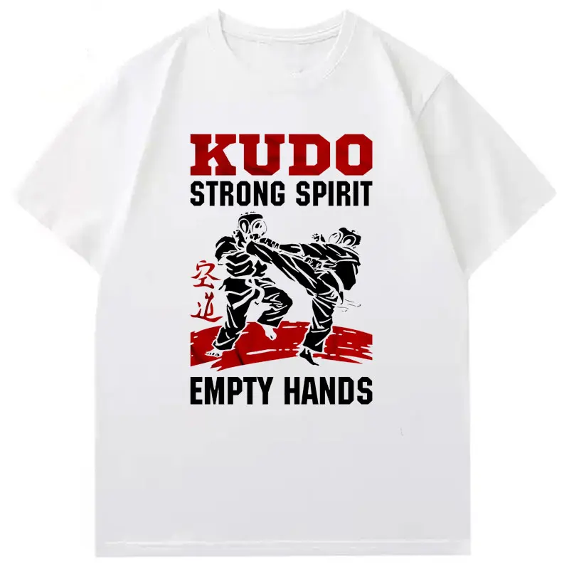 Фото Футболка унисекс с графическим принтом Kudo Karate Martial Art: «Пустые руки, сильный дух», для тренировок по боевым искусствам, из хлопка, для доджи и спортзала №4