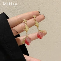 mihan 925 silver needle sweet jewelry strawberry earrings 2022 new trend star butterfly drop earrings for celebration gifts
