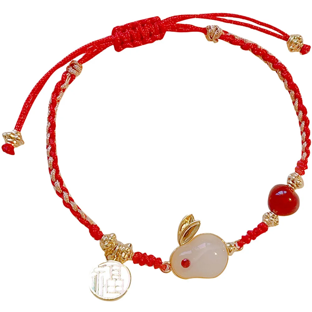 

Year The Rabbit Red String Bracelet Bunny Braided Bangles Women Acacia Wrist Rope Stuff Teen Girls Miss Bracelets
