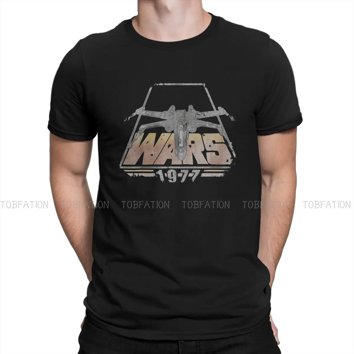Disney Men's TShirt Wing 1977 Star Wars Vintage Retro Individuality T Shirt Original Sweatshirts Hipster