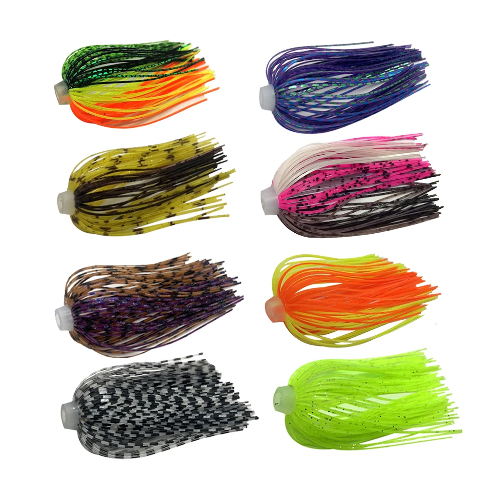 

5 pcs/lot 88 Strands 64mm Silicone Skirts Elastic hole Umbrella skirts Fishing Accessories Buzzbaits Spinner Buzz Bait