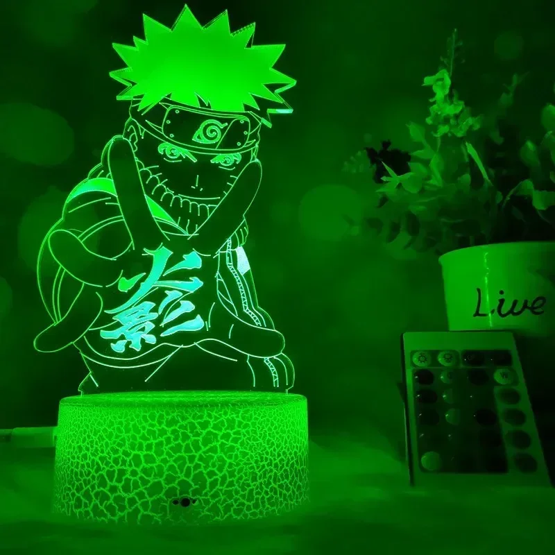 Фото Аниме Наруто 3D ночник Kawaii Kakashi светодиодный ночник косплей Узумаки Какаши настольная лампа игрушки подарок на день рождения и Рождество №4