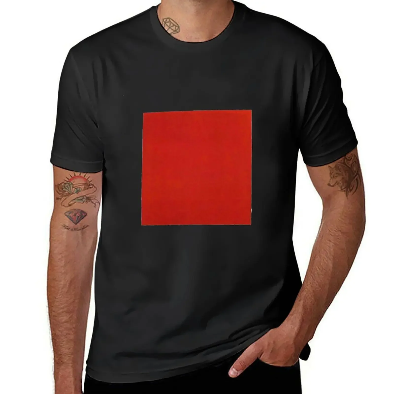 HD - Red squareby Kazimir Severinovich Malevich 1915 High Definition T-Shirt graphic shirts sublime plain anime men
